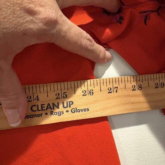 Free People Tunic Women S Red Festival Embroidered Bloom Boho Asian Artsy Flare - Picture 14 of 16